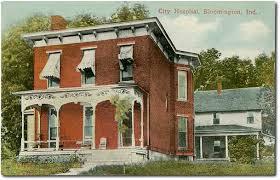 Absalom Ketcham's stately home along S Rogers Street became the first Bloomington Hospital in 1905. 